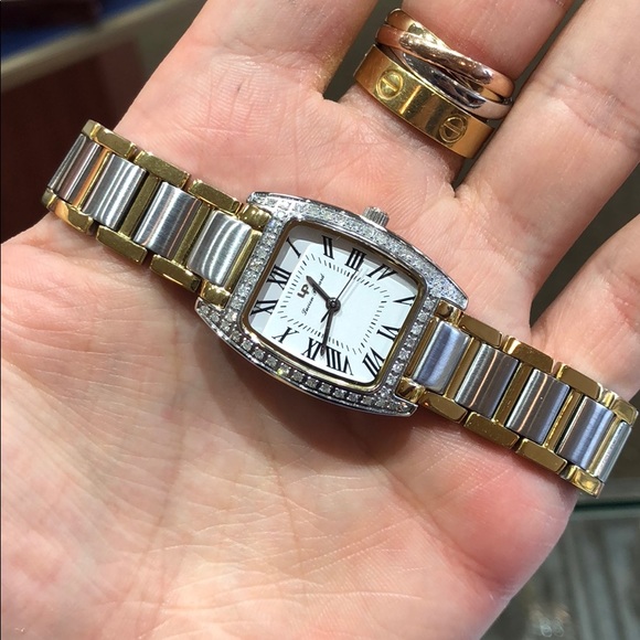 Lucien Piccard Ladies Diamond Two Tone Watch!!! - Picture 3 of 5